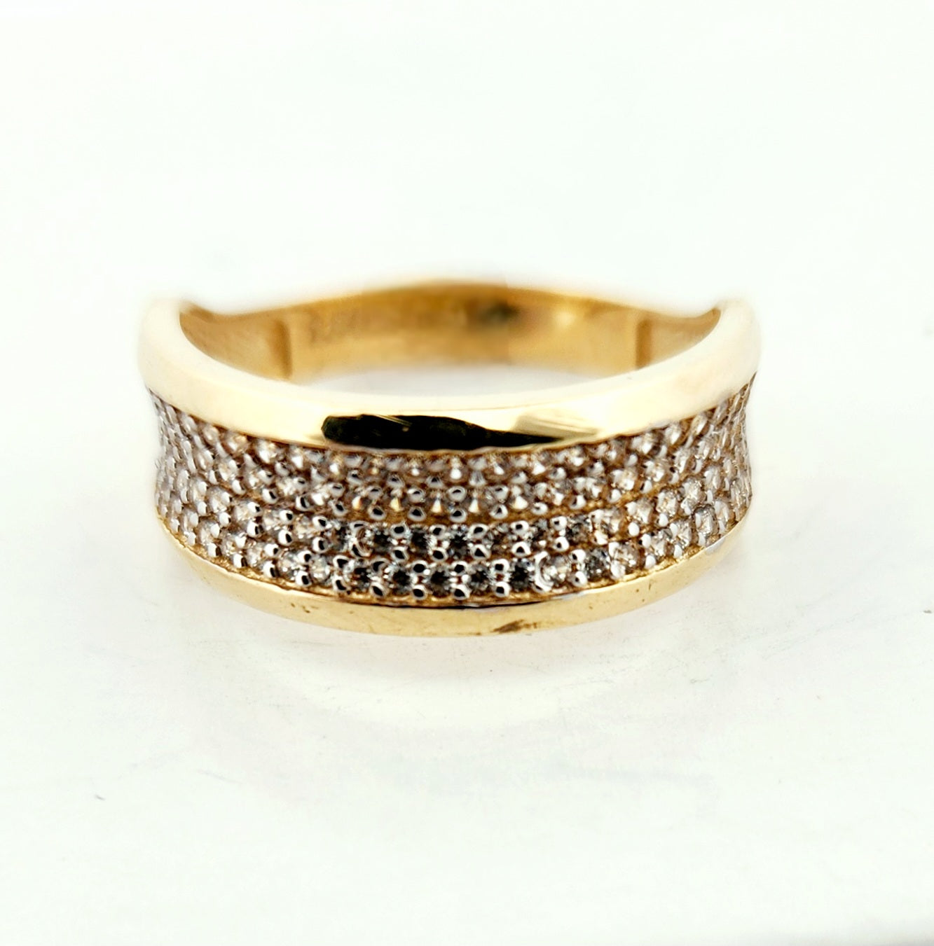 WOMAN'S 18K stones box ring/zircon stones