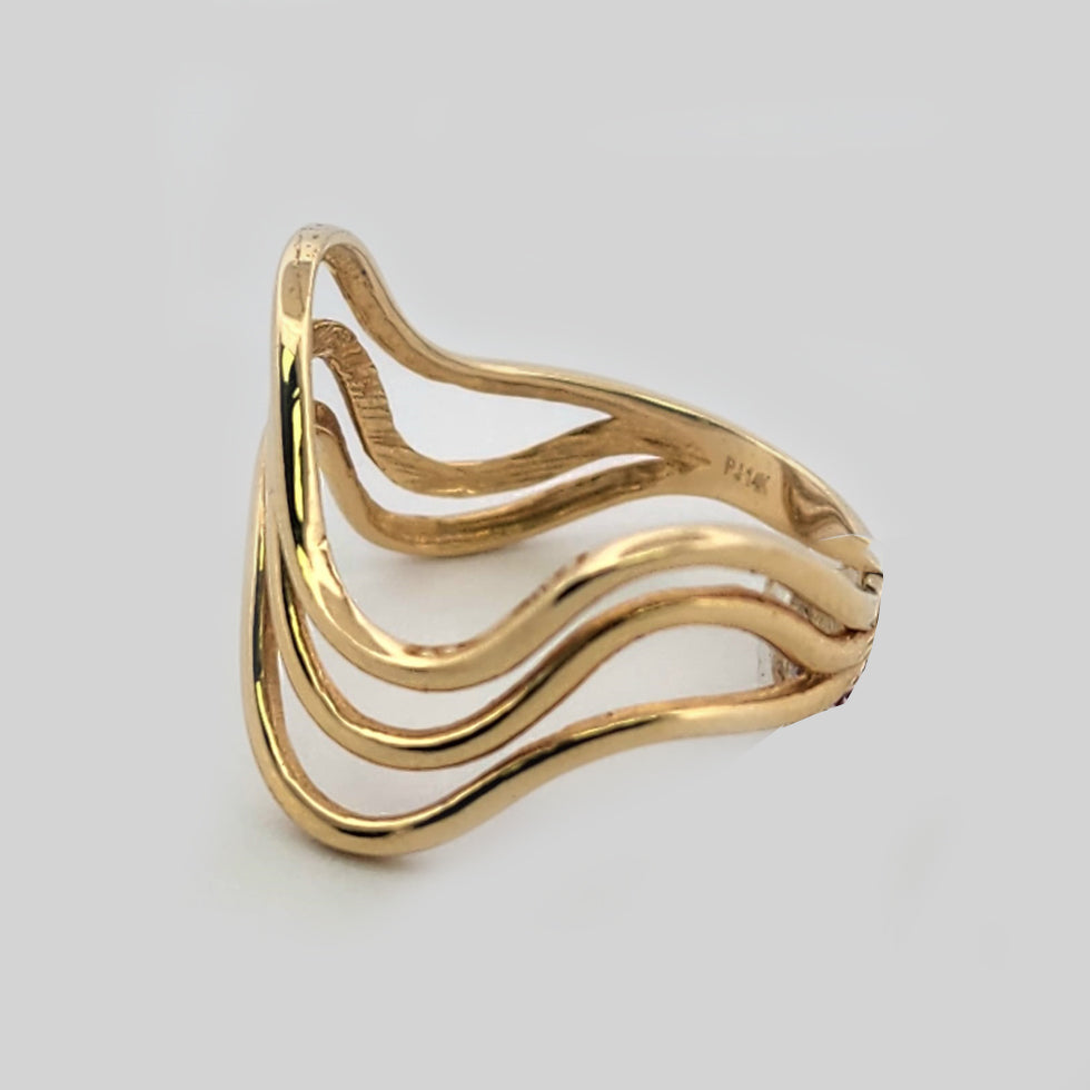 14K WOMENS WAVE RING