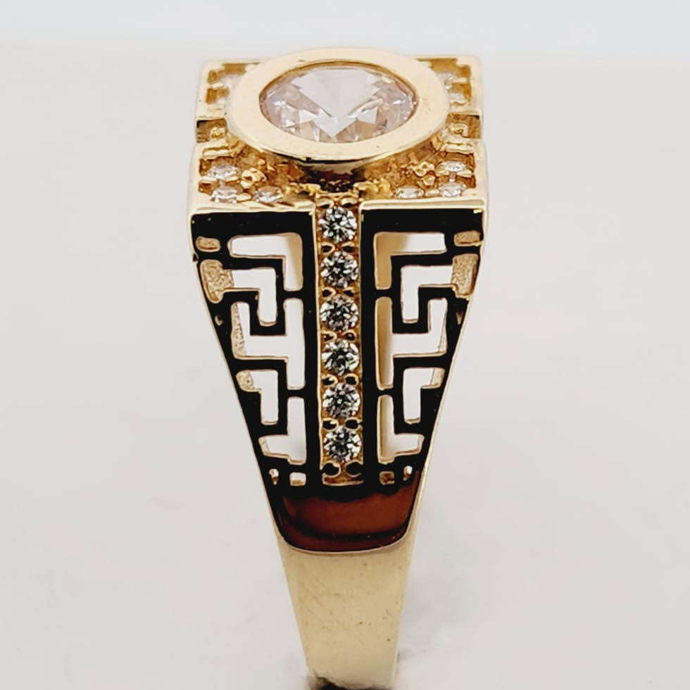 14K CLASSIC WOMEN RING. WITH/ZIRCONIUMS.