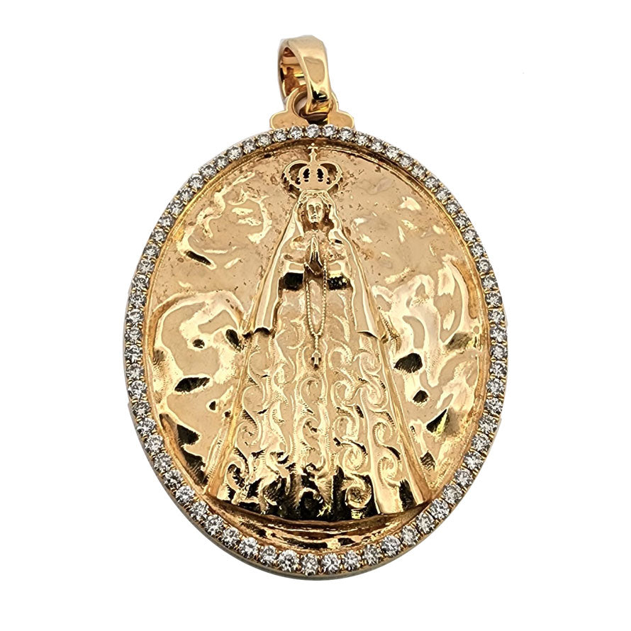 18K Virgin of the Valley Pendant / with Diamonds