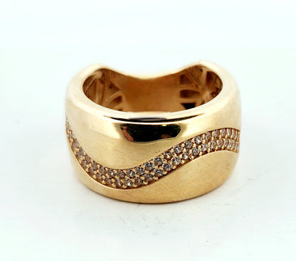 WOMAN'S 14k Wave line stones/ zircon stones