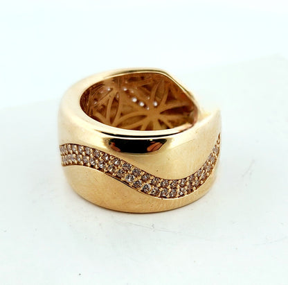 WOMAN'S 14k Wave line stones/ zircon stones