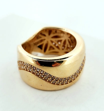 WOMAN'S 14k Wave line stones/ zircon stones