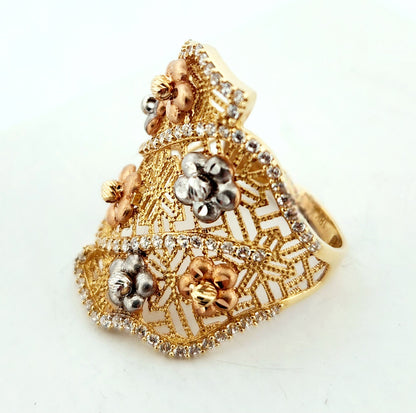 WOMAN'S 18k Openwork flower patern ring