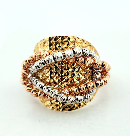 WOMAN'S 18k Diamond ball knot ring