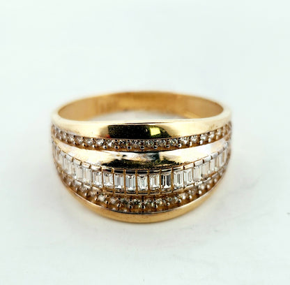 WOMAN'S 18k 3 bands with stones desing