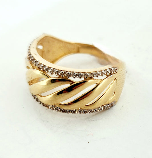 WOMAN'S 18k Openwork band with stones/zircon stones