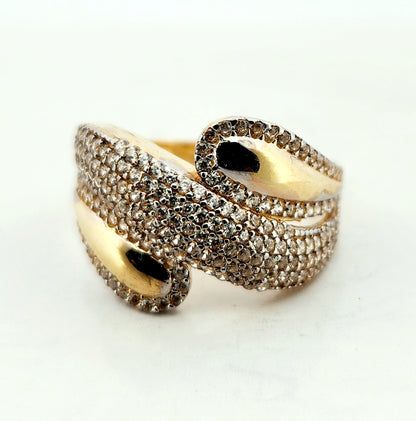 WOMAN'S 18k stones wave line with lateral drops/zircon stones