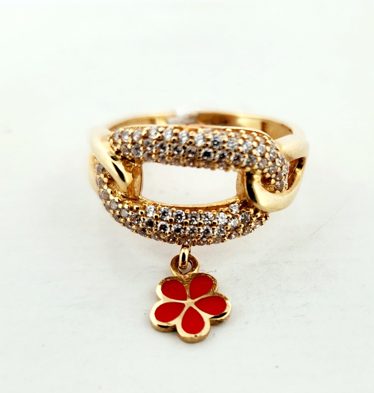 WOMAN'S 18k Red flower articulated ring
