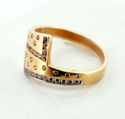 WOMAN'S 18k Cross bands with stones/zircon stones