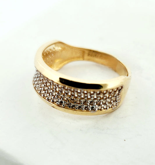 WOMAN'S 18K stones box ring/zircon stones