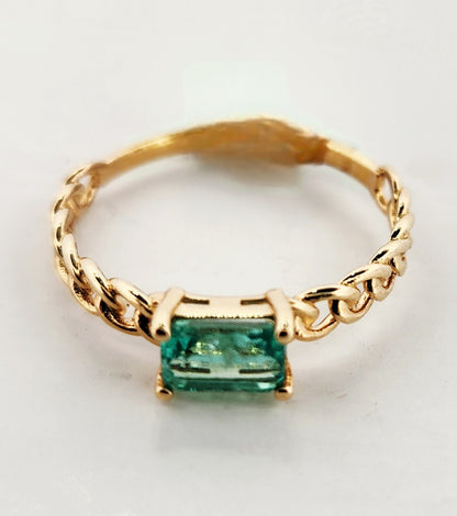 WOMAN'S 18K crossed wavesdesign ring/zircon stones