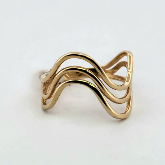 14K WOMENS WAVE RING