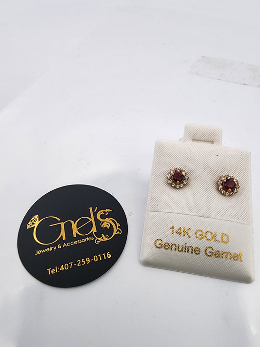 14K Garnet Earrings