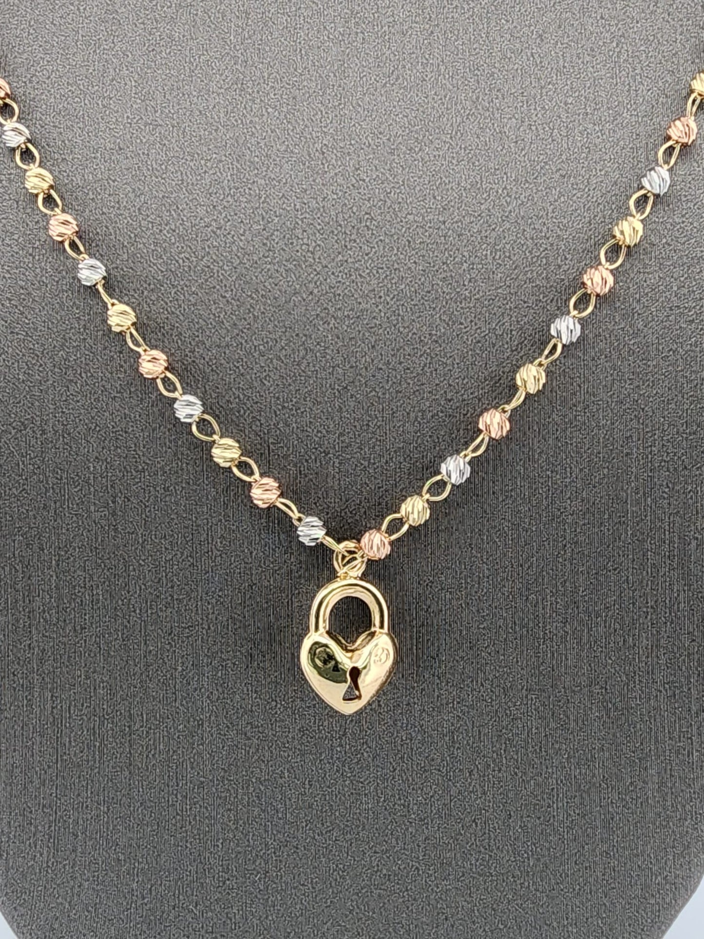 14k Heart Shape Necklace and Bracelet Set 