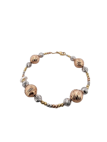 Women's bracelet 18K white yellow and pink gold.